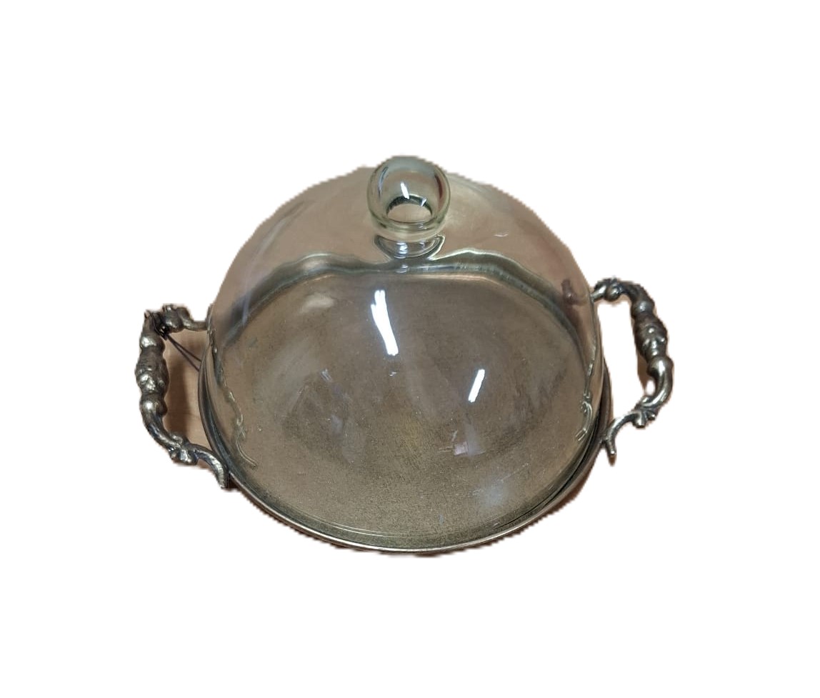 vassoio-metal.jpg Vassoio metal con cloche in vetro - immagine 1
